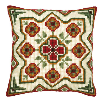 Vervaco Red/Cream Cushion Front 10 Chunky Cross Stitch Kit - 40cm x 40cm