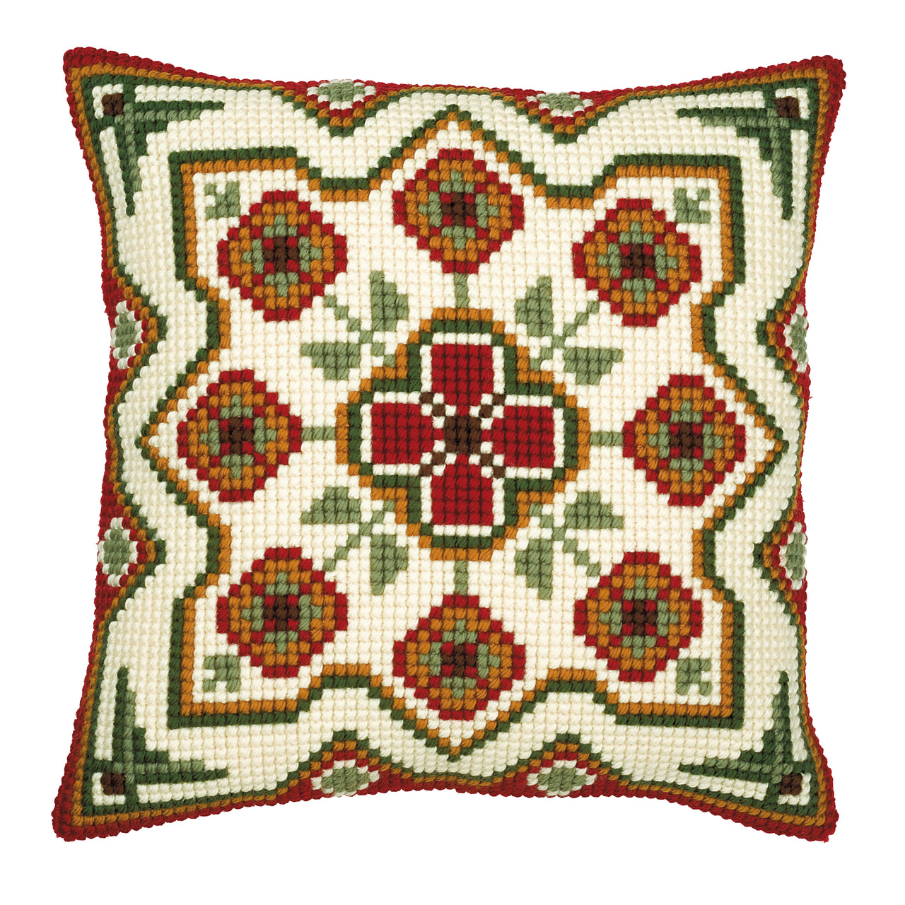 Vervaco Red/Cream Cushion Front 10 Chunky Cross Stitch Kit - 40cm x 40cm