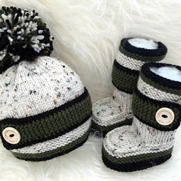 Baby Boy Set Knitted Baby Hat Baby Shoes