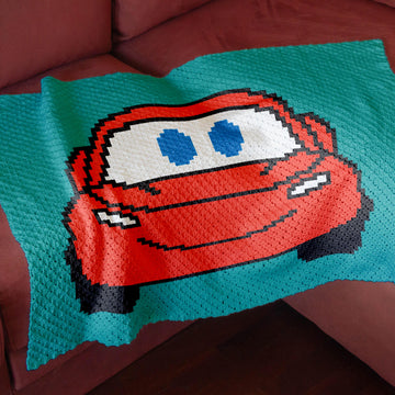 Crochet Pattern C2C Lightning McQueen Blanket Red Car Chart