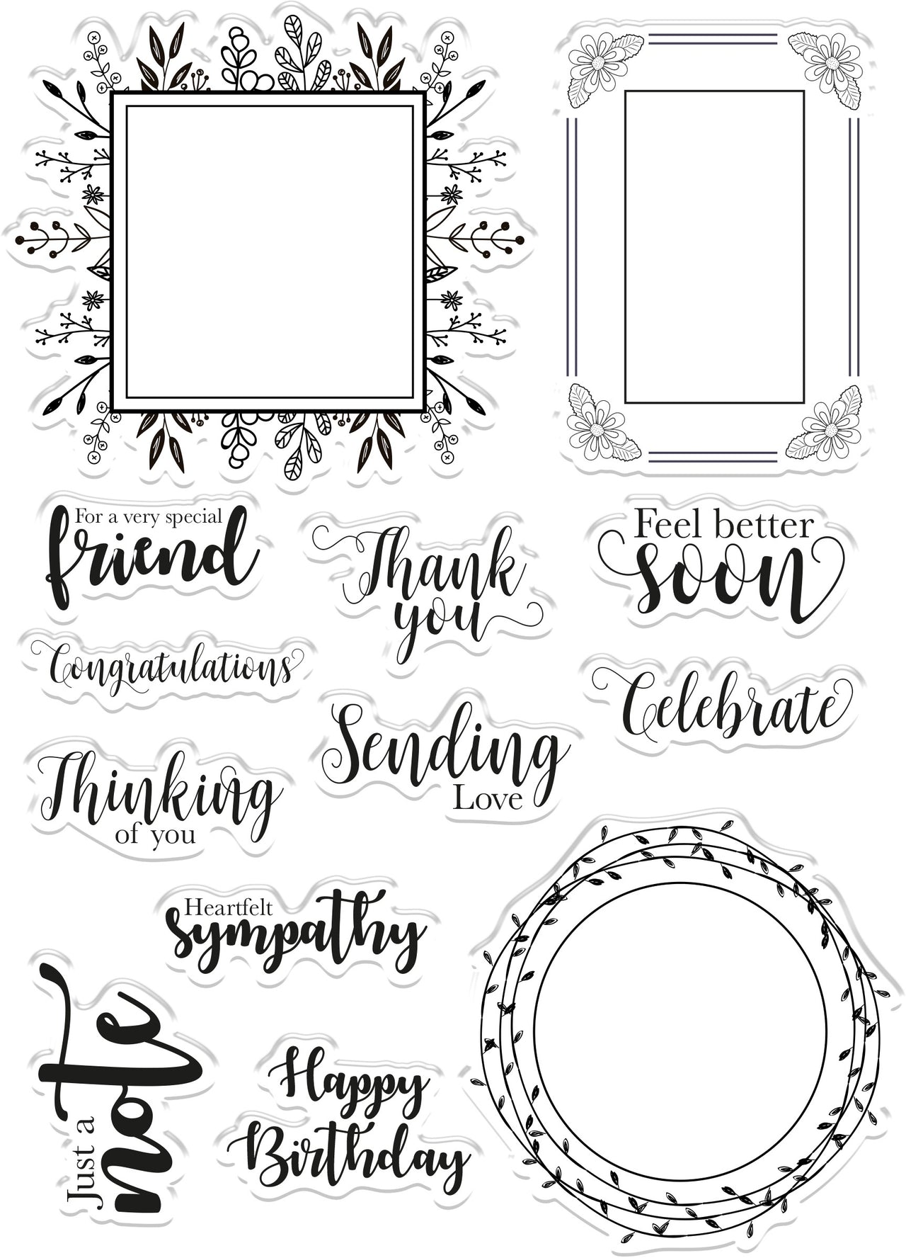 Crafter's Companion Clear Stamps - Frame Sentiments