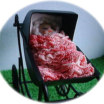 1:12th scale ruffled pram cover