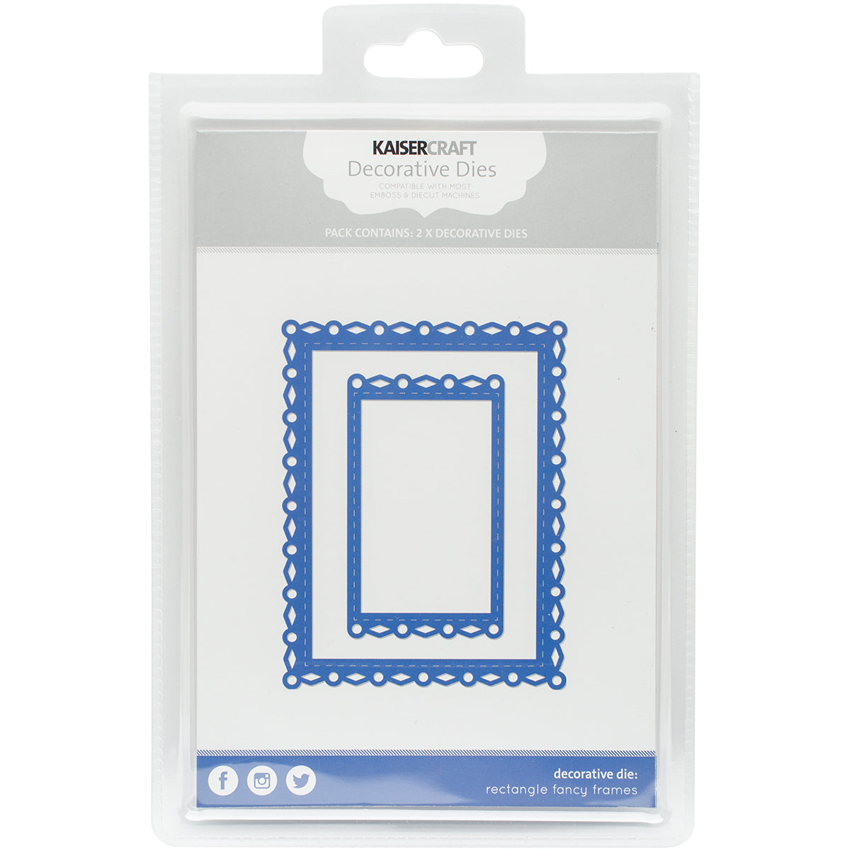 Kaisercraft Dies - Rectangle Fancy Frames 2"X3", 3.25"X4.25