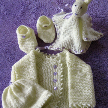 Cute Baby Outfits to Knit in 2 & 3 ply - Rabbit, Ballerina
