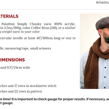 Chestnut unisex chunky knit scarf