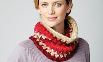Tunisian Fair Isle Cowl in Caron Simply Soft - Downloadable PDF
