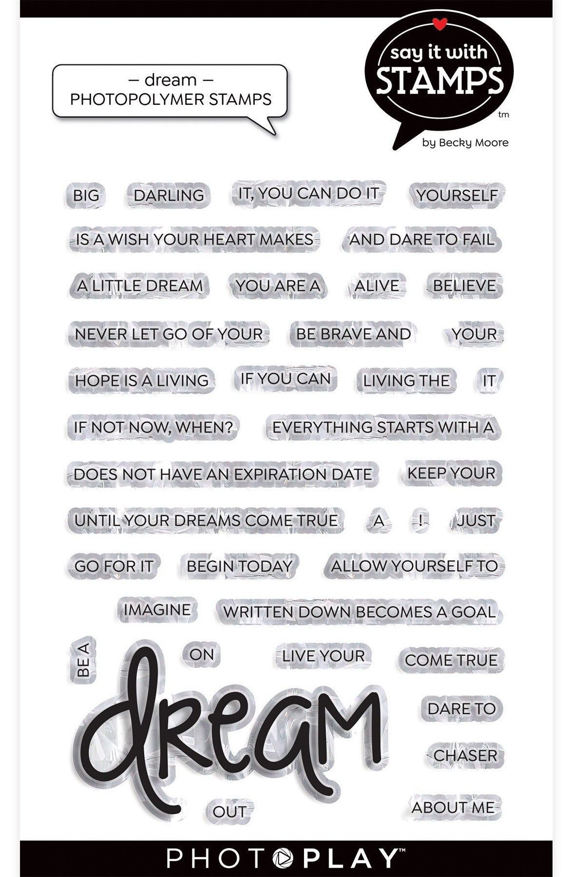 Photoplay Paper PhotoPlay Say It With Stamps Photopolymer Stamps - Dream