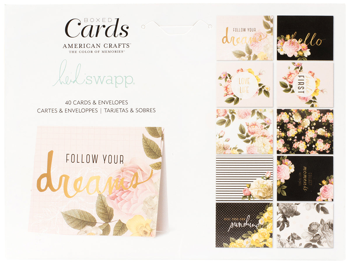 American Crafts Heidi Swapp A2 Cards W/Envelopes (4.375"X5.75") 40/Box - Floral