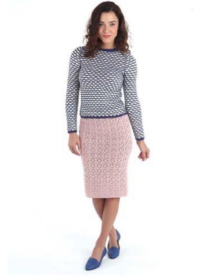 Eyelet and Bead Lace Skirt