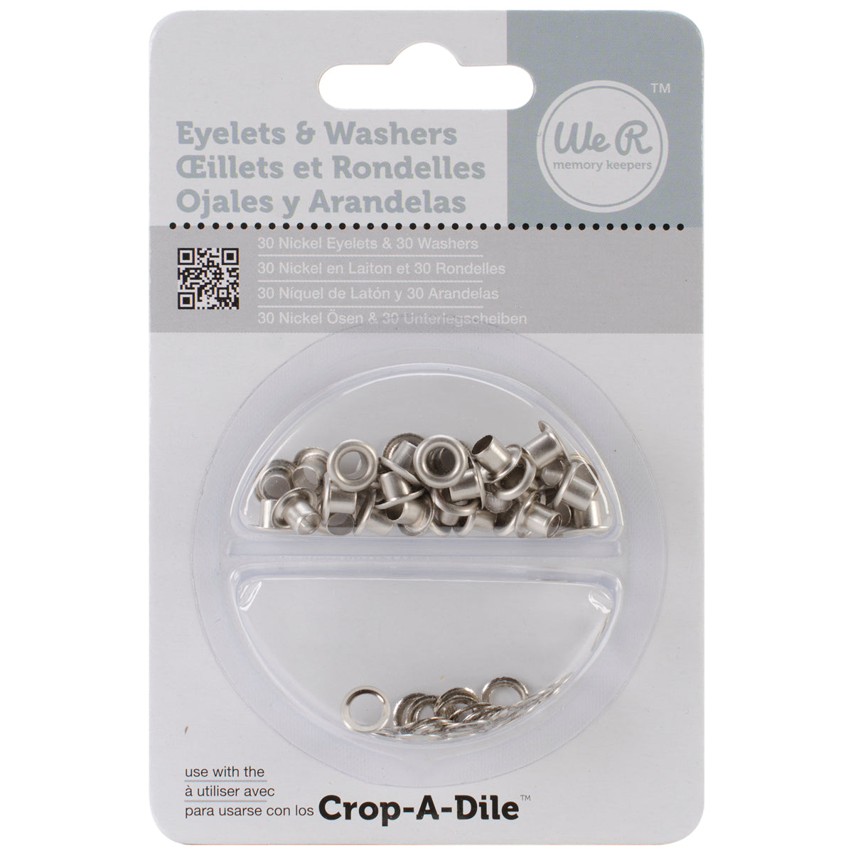 We R Memory Keepers We R Eyelets & Washers Standard - Nickel 60/Pkg