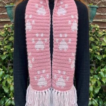 Crochet Pawprint Scarf
