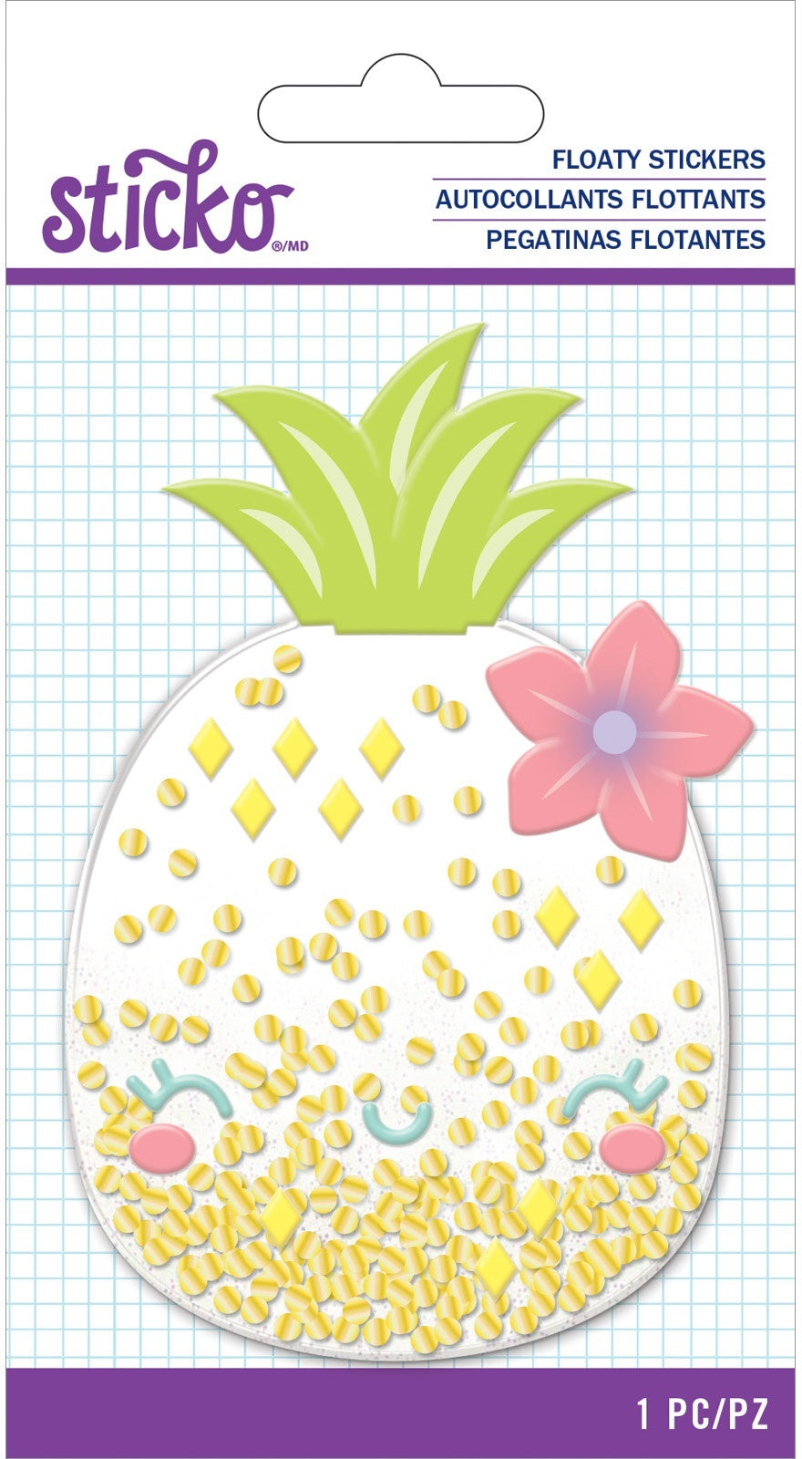 Sticko Floaty Sticker - Cute Pineapple
