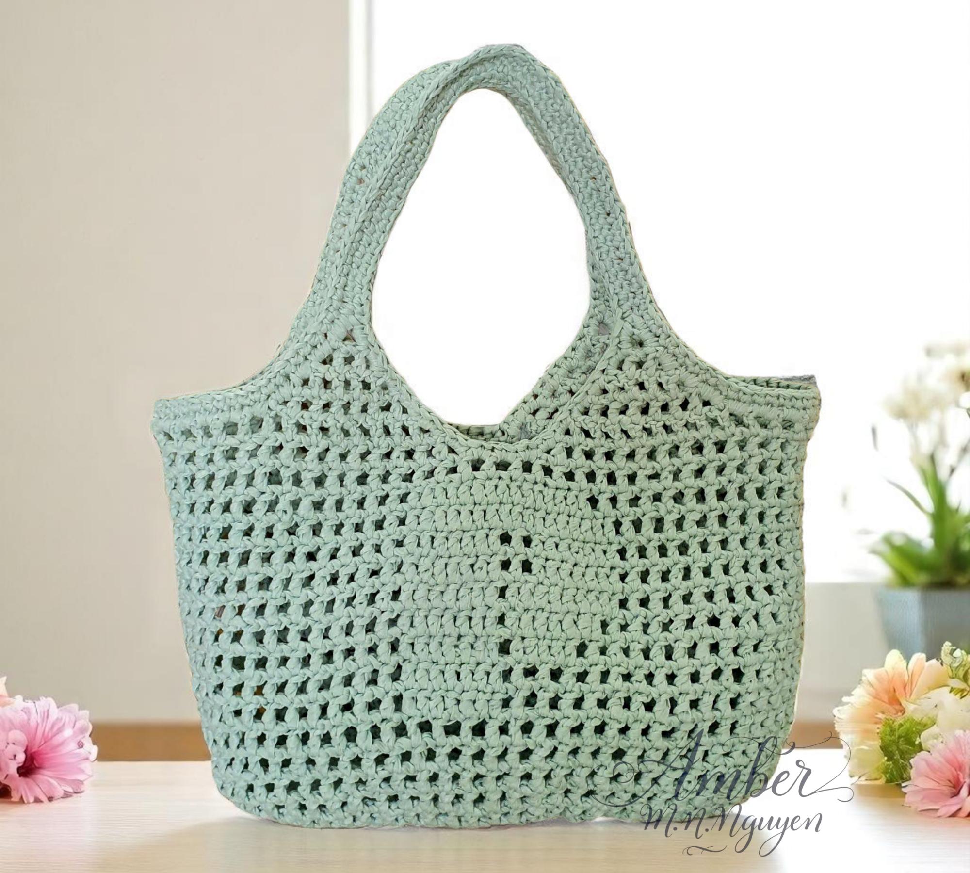 Signature Filet Carryall Crochet Pattern - Customizable Initial Bag - Digital Download
