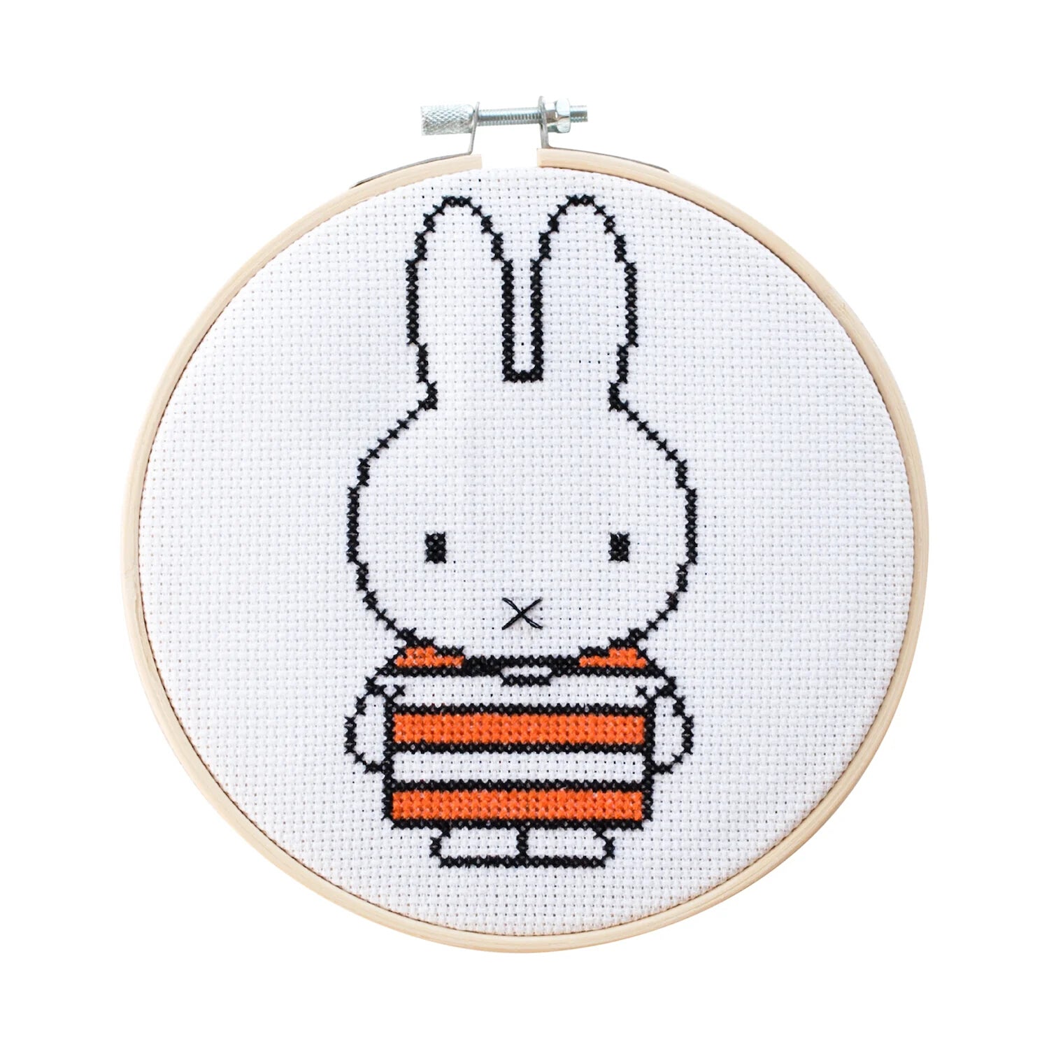Cotton Clara Miffy Cross-Stitch Kits - Orange + White Cross Stitch Kit - 15cm