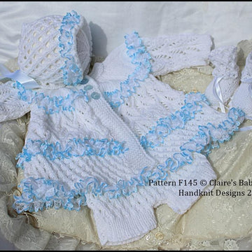 Lacy Lattice Matinee Set 16-22” doll (preemie-3m+ baby)