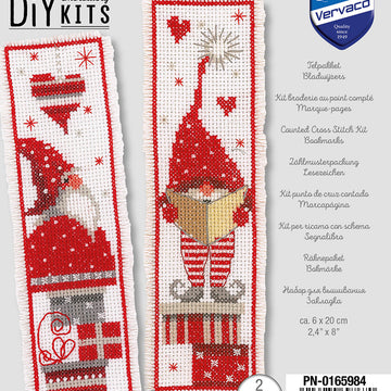 Vervaco Christmas Gomes Bookmark Set (2pcs) Cross Stitch Kit - 6cm x 20cm