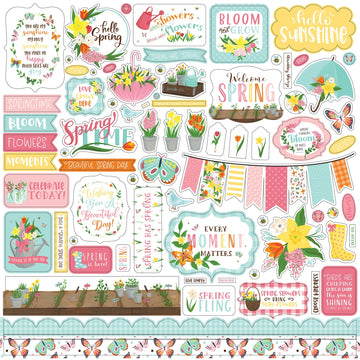 Echo Park Paper I Love Spring Cardstock Stickers 12"X12" - Elements