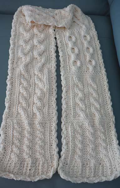 Penny's Cabled Tunisian Scarf