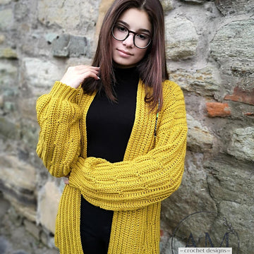 Cables knit-look cardigan