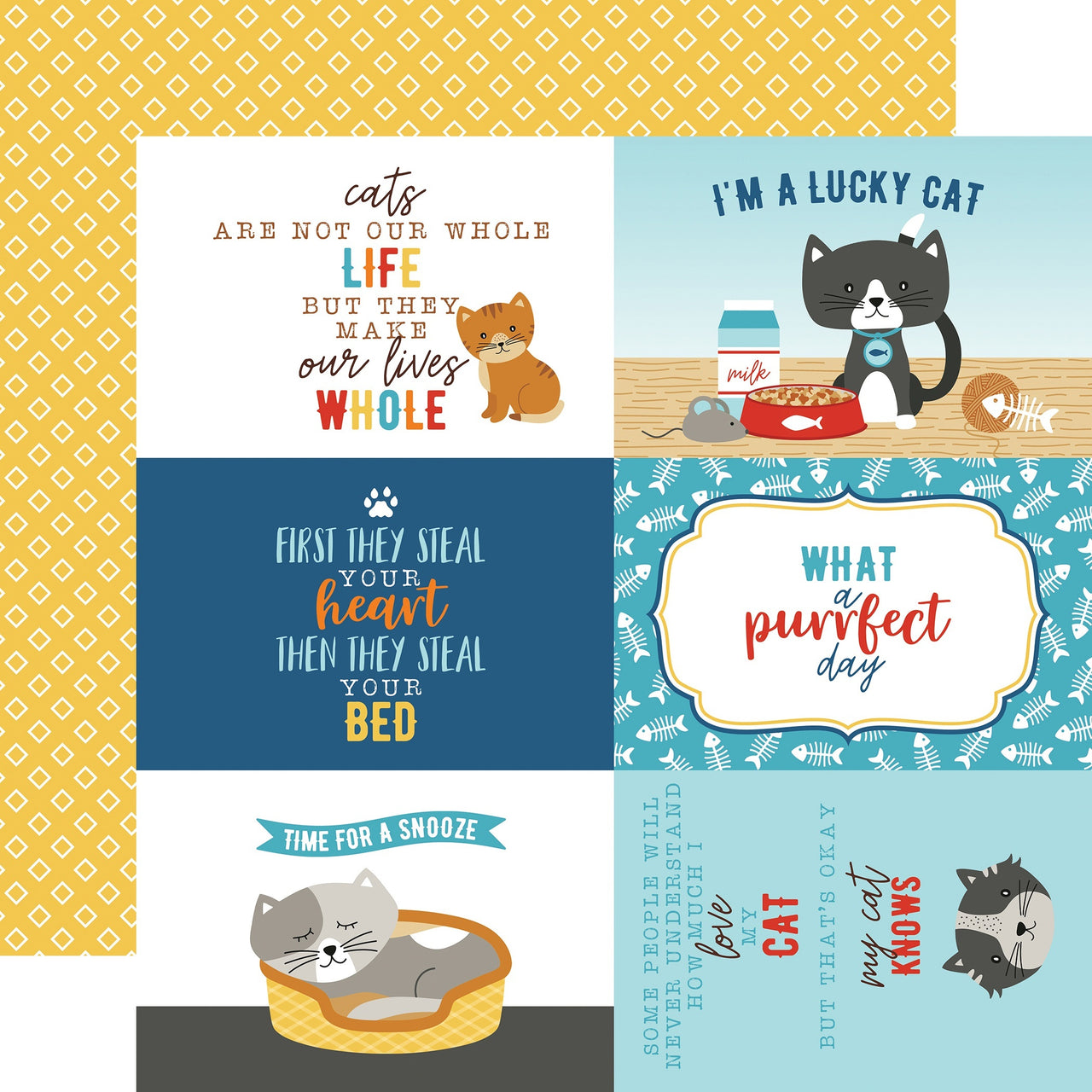 Echo Park Paper I Love My Cat Double-Sided Cardstock 12"X12" 25/Pkg - 4"X6" Journaling Cards