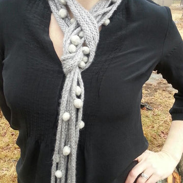Shades of Grey Roped and Tied Scarf Necklace