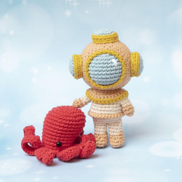 Diver and octopus