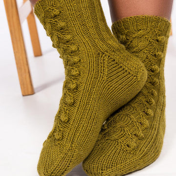 Bobbled Cable Socks