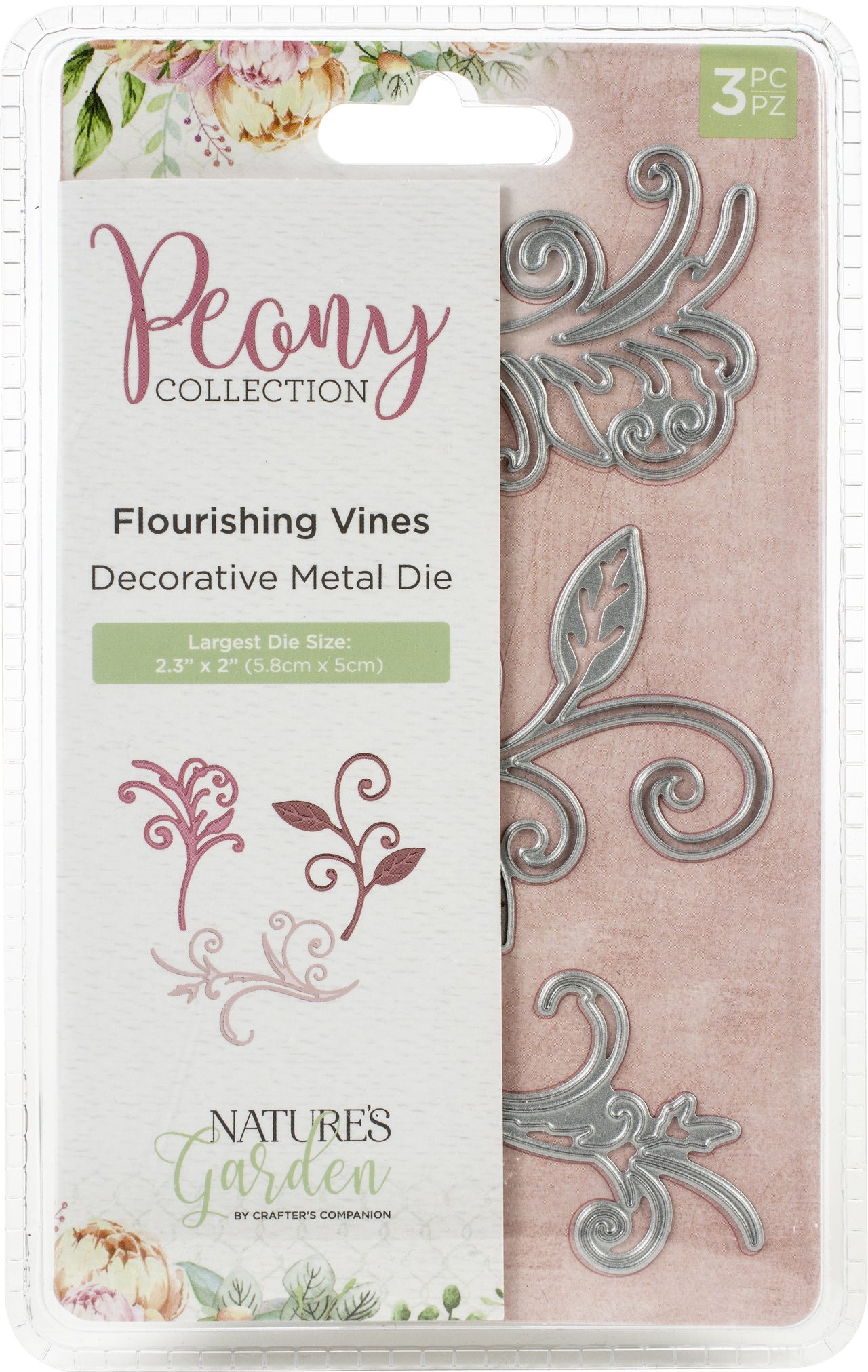 Crafter's Companion Nature's Garden Peony Dies 3/Pkg - Flourishing Vines