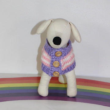 Dog Chunky Stripe Side Button Coat