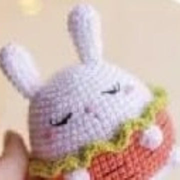 Cut Bunny in an Orange Dress Crochet Pattern