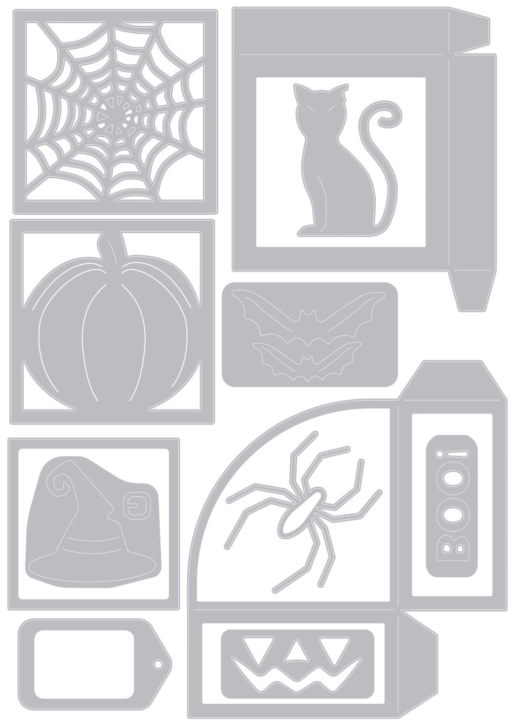 Sizzix Thinlits Dies By Georgie Evans 12/Pkg - Box-Spooky Silhouette