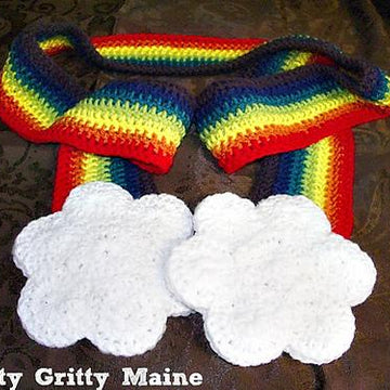 Rainbow with Clouds Scarf