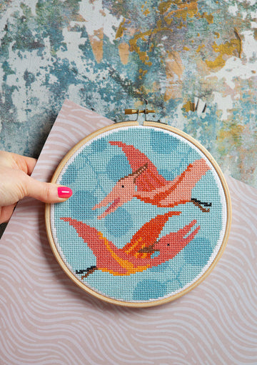 Hawthorn Handmade Pterodactyls Cross Stitch Kit