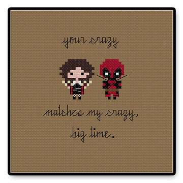 Deadpool and Vanessa In Love Bite Size - PDF Cross Stitch Pattern