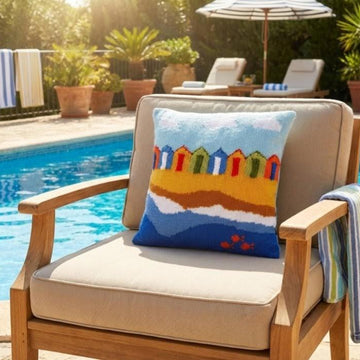 Beach huts cushion