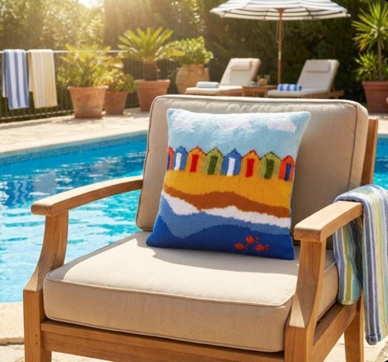 Beach huts cushion