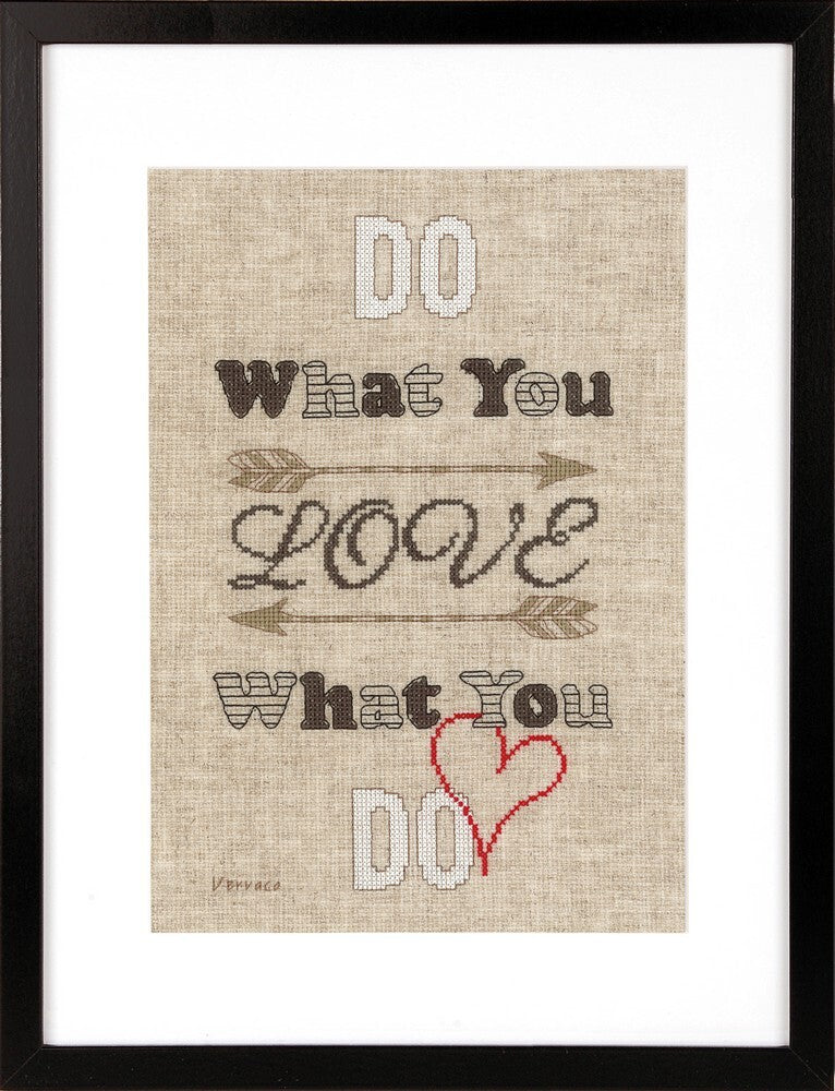 Vervaco Do What You Love Cross Stitch Kit - 18cm x 29cm