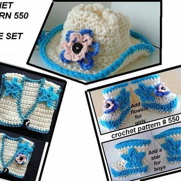 550-S, COWGIRL Set, skirt, vest, hat, booties