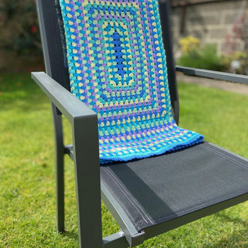 Aquamarine Granny Rectangle Baby Blanket