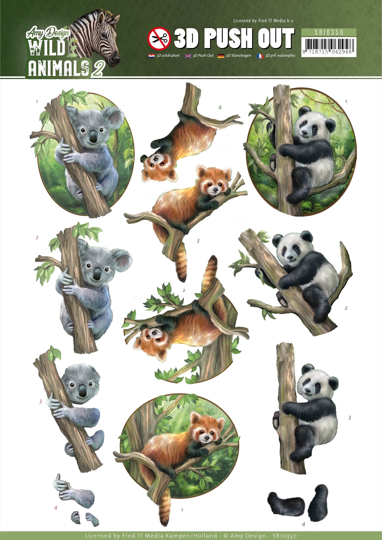 Find It Trading Amy Design Punchout Sheet - Bears, Wild Animals 2