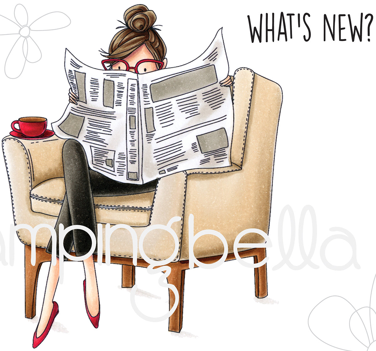 Stamping Bella Cling Stamps - Uptown Girl Nancy Reads The Newspaper