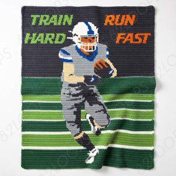 Football Running Back Blanket SC Pattern