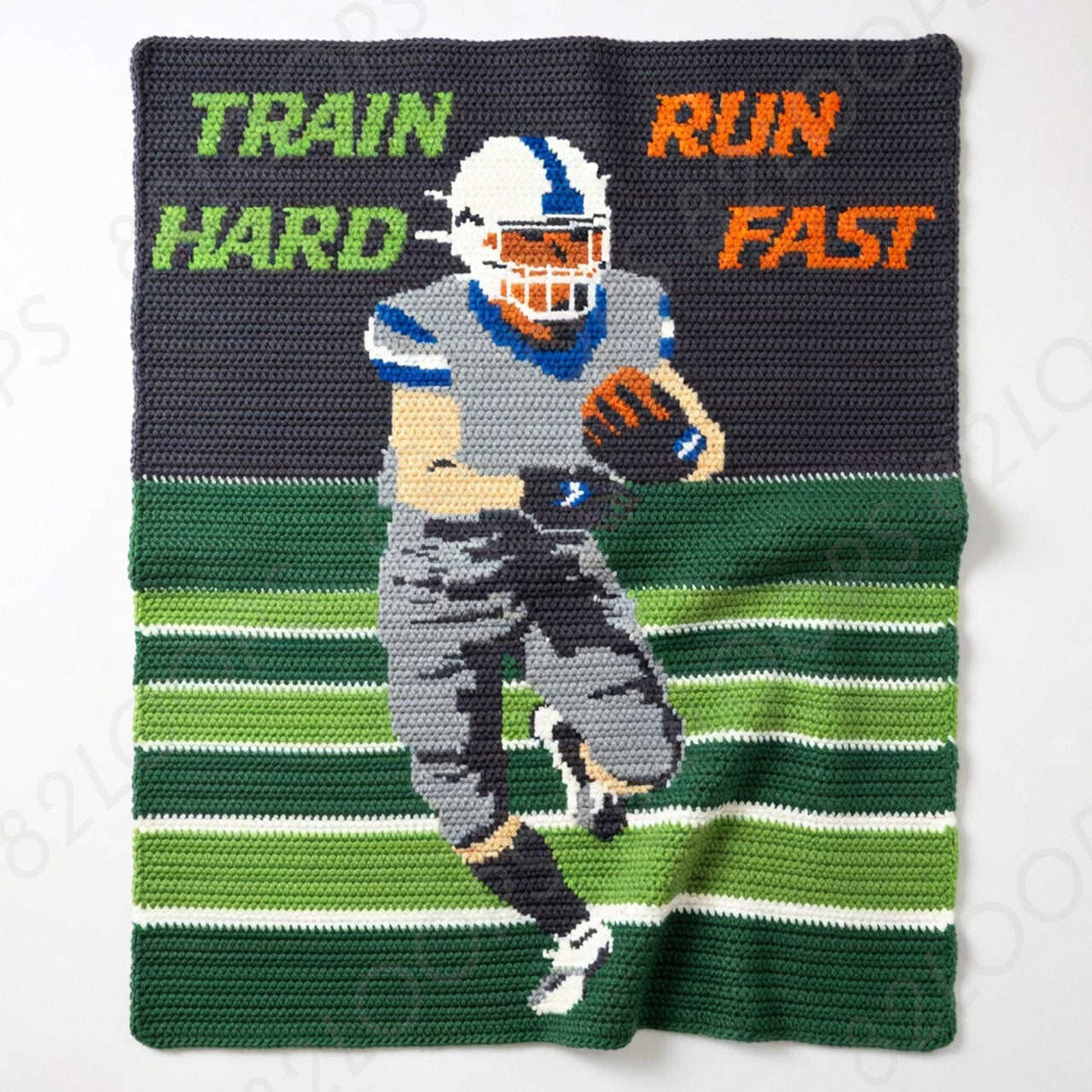 Football Running Back Blanket SC Pattern