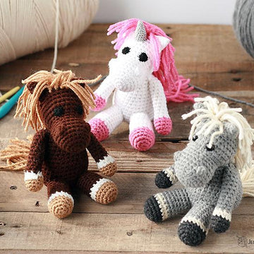 Small Animal Collection: Horse, Unicorn, and Zebra