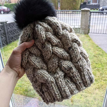 Super Bulky Oatmeal Cable Hat