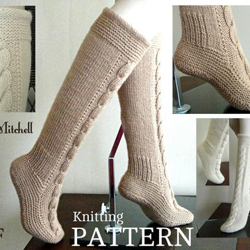 Pattern Home Shoes Knit Indoor Shoes Women Long Socks