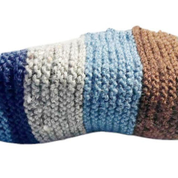 Easy Colorful Slippers in Straight Needles Knitting Pattern