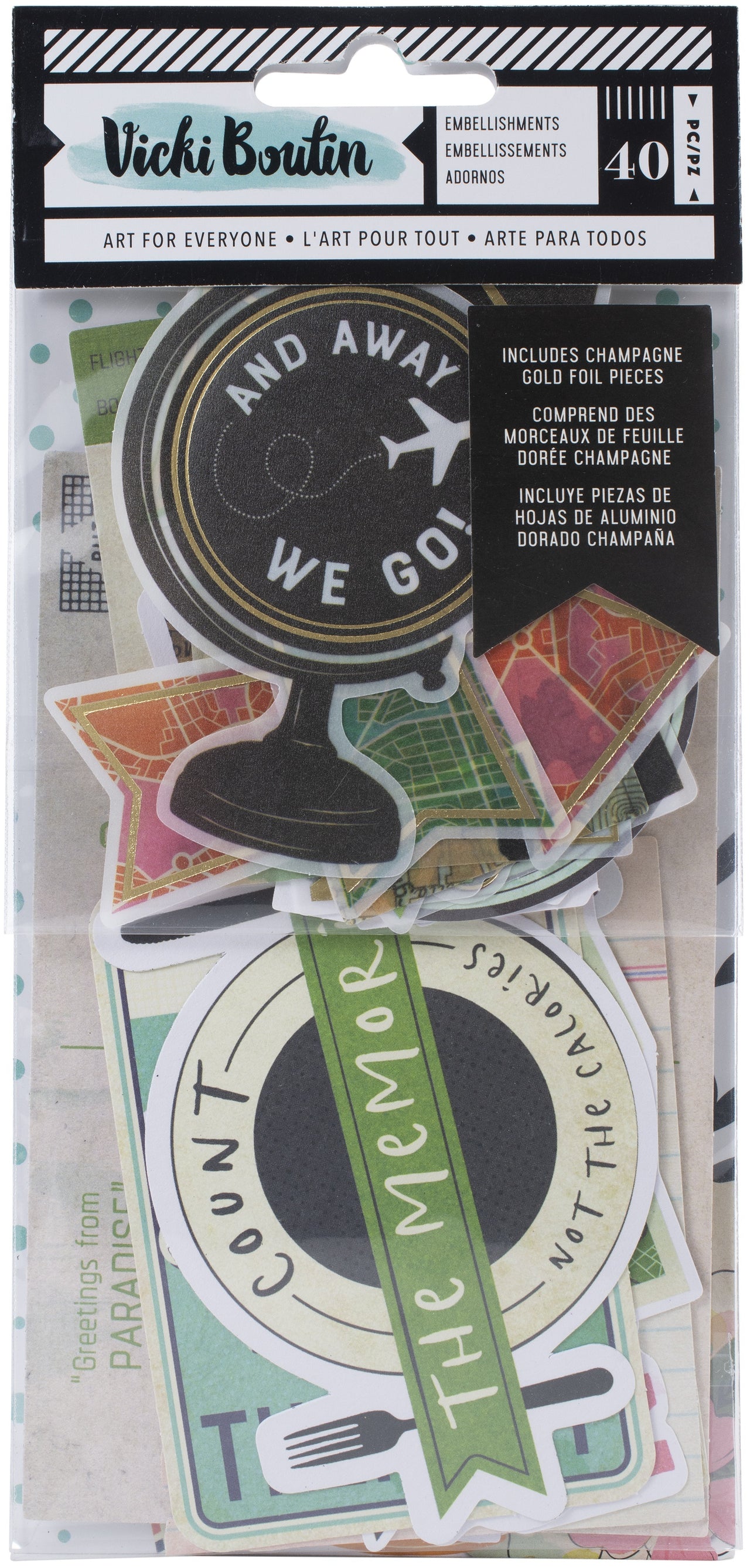 American Crafts Vicki Boutin Let's Wander Ephemera Cardstock Die-Cuts 40/Pkg - 620638