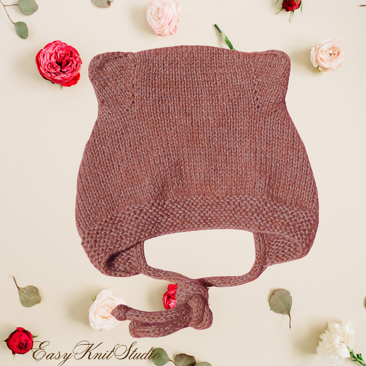 Bear Bonnet Knitting Pattern