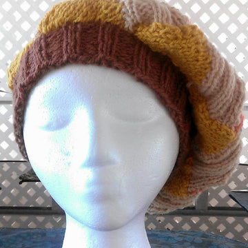 Ribbed Entrelac Beret